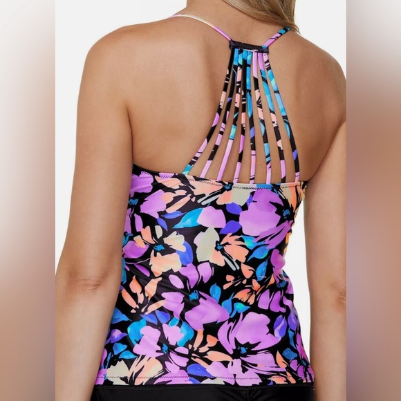 Raisins Salt + Soul Noumea Cami Tankini Swim Top Blue & Purple Floral Small NWT - Picture 1 of 6